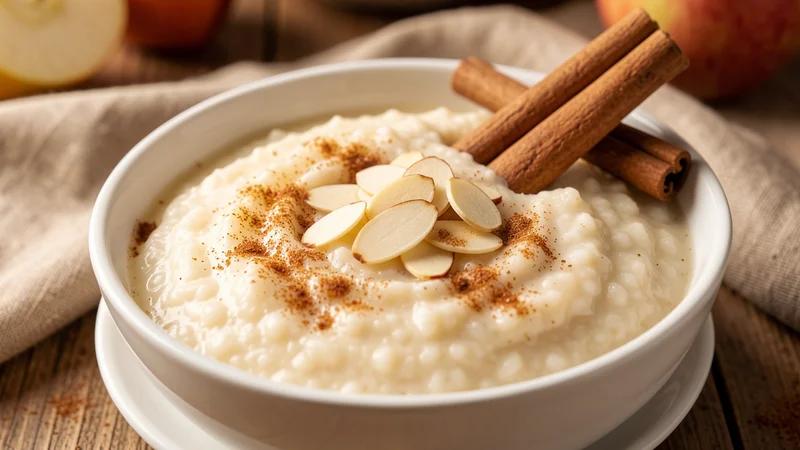 Proteínová ryžová kaša s jablkom a škoricou