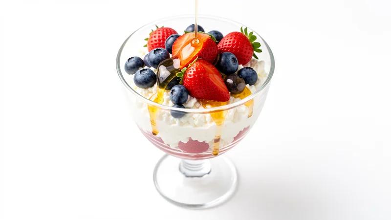 High-protein tvarohový dezert s ovocím